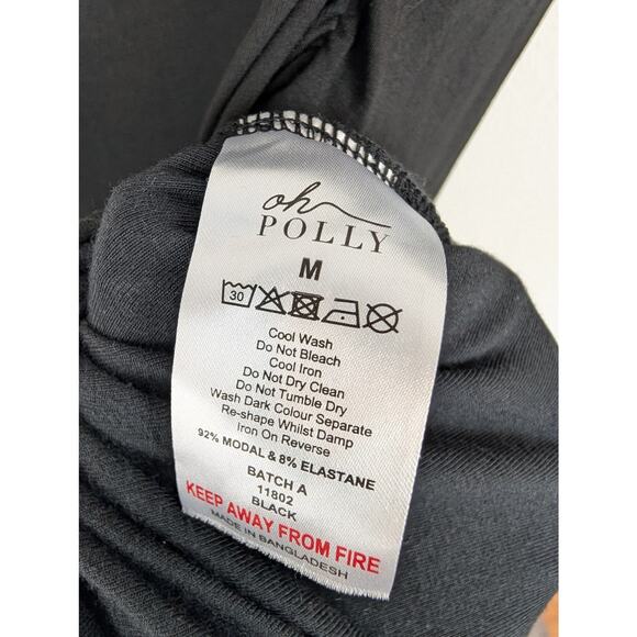 Oh Polly Fia Dress Ruched Off Shoulder Modal Mini LBD Sexy Glam Black Size M - Picture 10 of 13